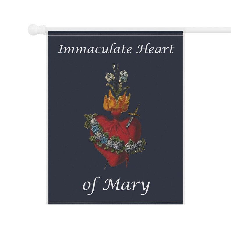 Immaculate Heart of Mary Garden Flag, Catholic Outdoor Banner, Marian Gift for Mom, Prayer Garden or Catholic Home image 7
