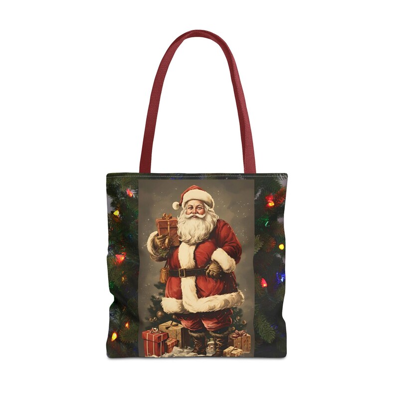 Old Fashioned Santa Claus Tote Bag, Traditional Catholic Christmas Gift, Vintage St. Nicholas Bag for Mom or Dad image 9