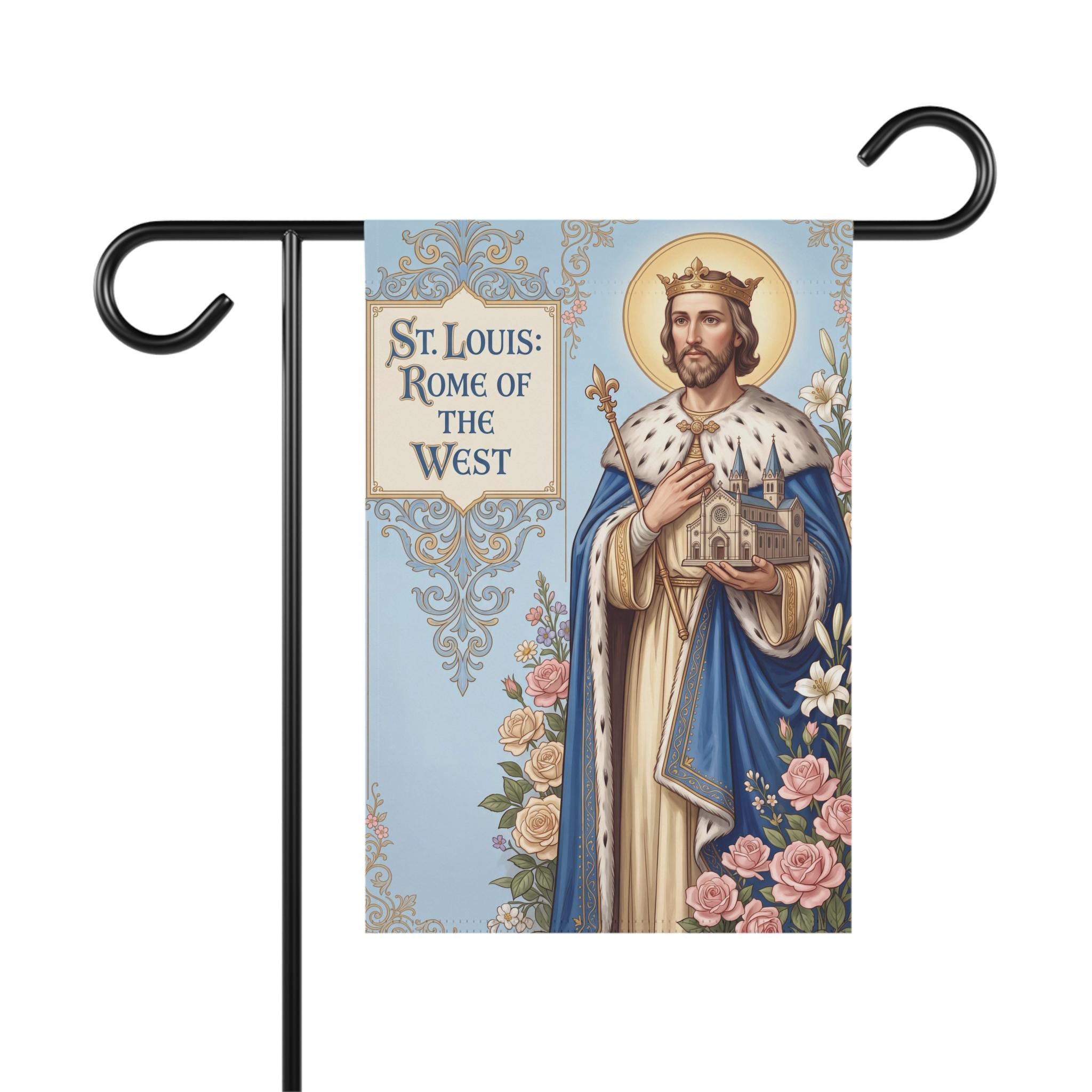 Saint Louis Garden Flag, Traditional Catholic Outdoor Banner, Devotional Decor