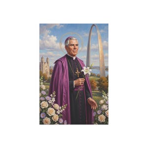 Fulton Sheen Garden Flag, Catholic Outdoor Yard Banner, Blessed Fulton Sheen Evangelization Decor image 3