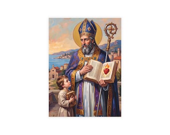 Saint Augustine of Hippo Holy Card, Doctor of the Church Prayer Card