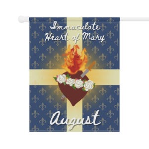 Immaculate Heart of Mary Garden Banner | August religious flag image 6