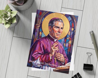 Fulton Sheen Note Cards, Catholic Stationery Set, Blessed Fulton Sheen Blank Cards for Priest or Gift