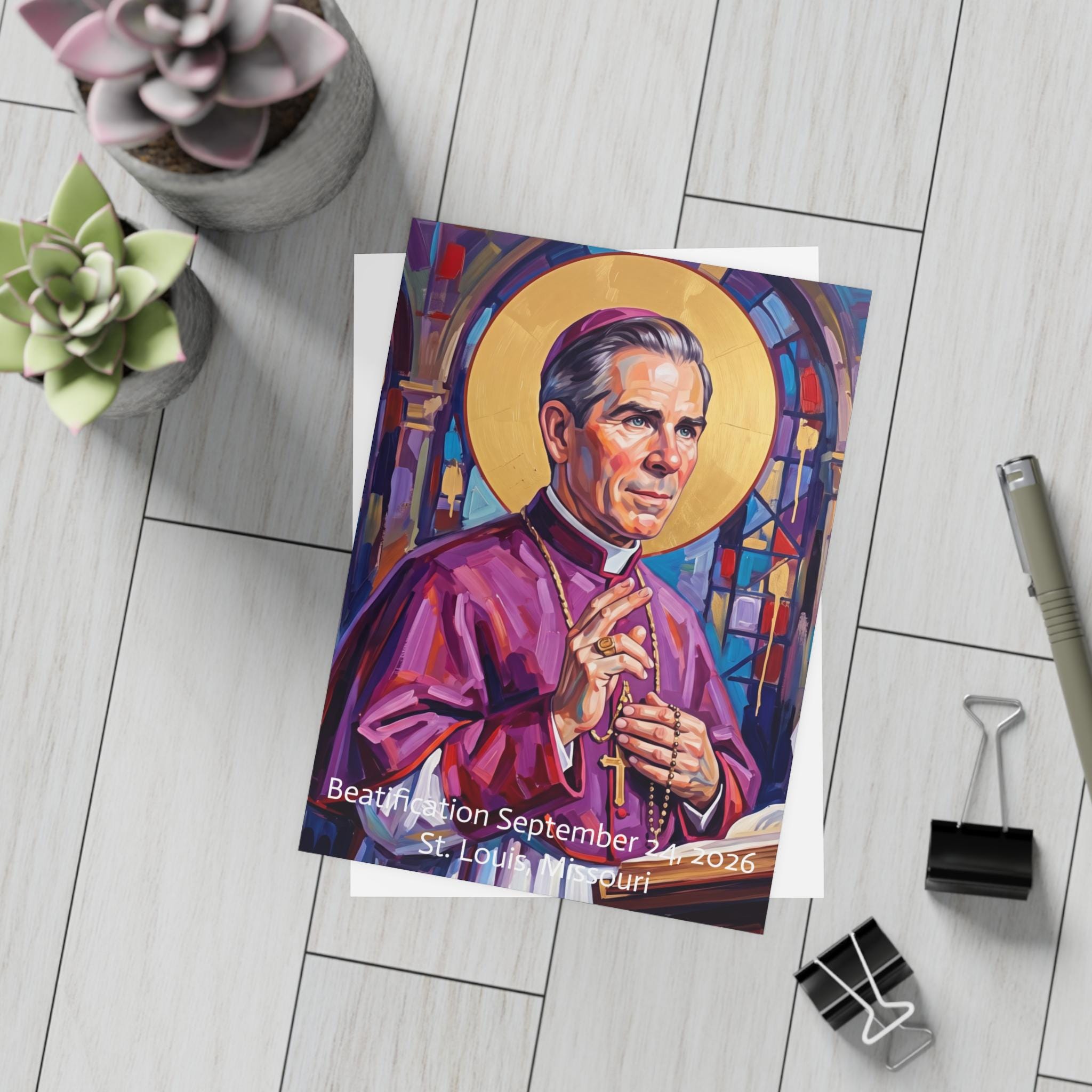 Fulton Sheen Note Cards, Catholic Stationery Set, Blessed Fulton Sheen Blank Cards for Priest or Gift