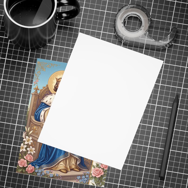 Saint Louis Note Cards, Traditional Catholic Stationery, King Louis IX Devotional Gift, Fulton Sheen Beatification 2026 image 7