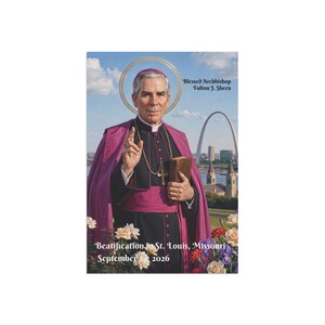 Blessed Fulton Sheen Garden Flag, Catholic Outdoor Yard Banner, Priest or Confirmation Gift for Catholic Home image 3