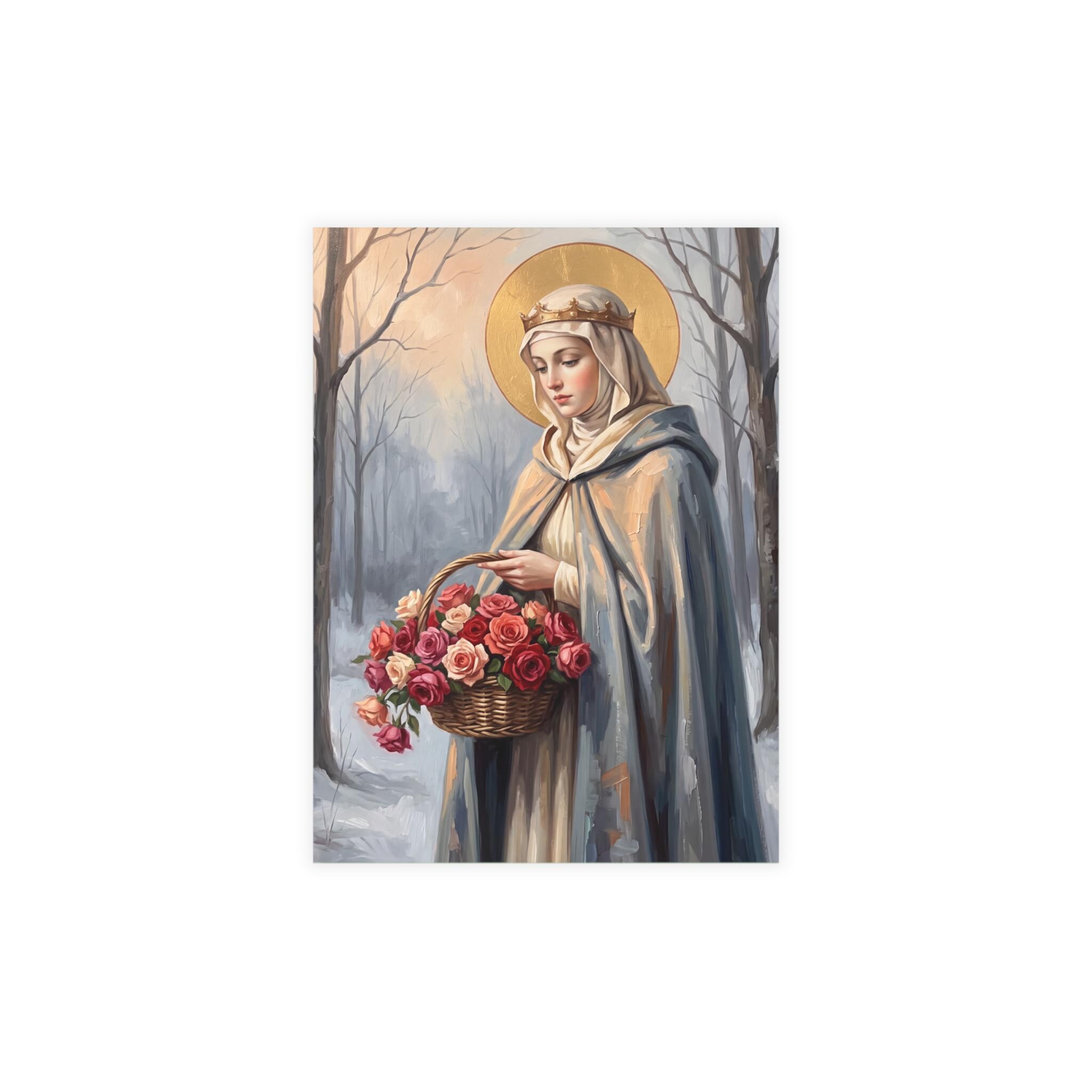 Saint Elizabeth of Hungary Note Cards with Envelopes, Set of 10/30/50, Charity Saint Stationery