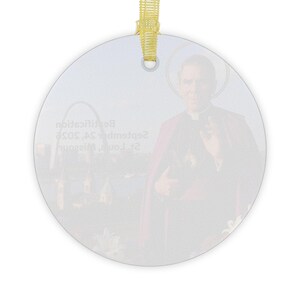 Fulton Sheen Christmas Ornament, Clear Glass Catholic Tree Decoration, Blessed Fulton Sheen Gift image 6
