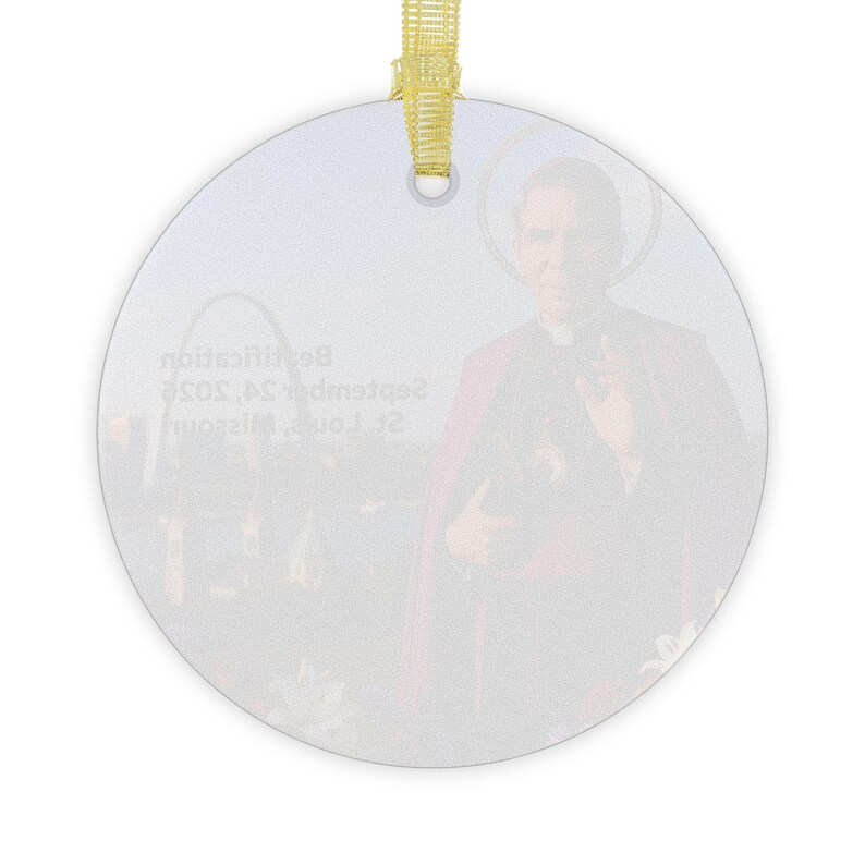 Fulton Sheen Christmas Ornament, Clear Glass Catholic Tree Decoration, Blessed Fulton Sheen Gift image 6