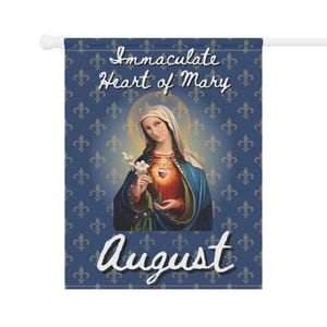 Immaculate Heart of Mary Garden Flag, Catholic Outdoor Banner, Marian Devotional Gift for Mom, Grandma, or Priest image 7