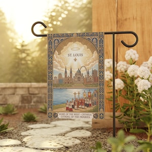 Saint Louis Skyline Garden Flag, Rome of the West Catholic Banner, Cathedral Outdoor Decor image 4
