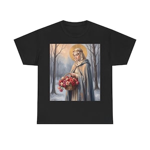 Camiseta de Santa Isabel de Hungría, regalo para trabajadores de hospitales, camiseta solidaria de la santa. imagen 4