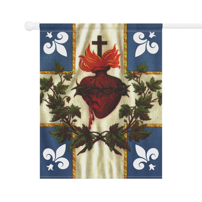 Jesus Sacred Heart Flag Catholic Christian Home and Garden Banner - Show your faith outdoors! image 2