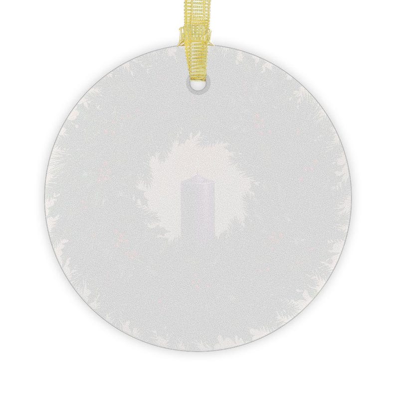 Close view of First Sunday of Advent glass ornament