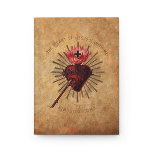 Sacred Heart Prayer Journal, Catholic Hardcover Notebook, Devotional Gift for Catholic Mom, Confirmation or Christmas image 3