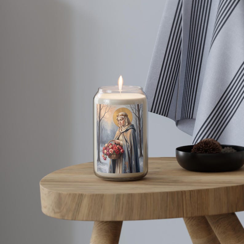 Saint Elizabeth of Hungary Soy Candle, Hospital Worker Gift, 13.75oz Scented image 9