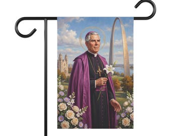 Fulton Sheen Garden Flag, Catholic Outdoor Yard Banner, Blessed Fulton Sheen Evangelization Decor
