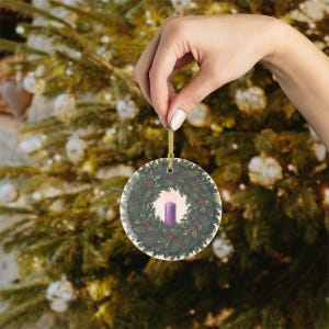 Detail of First Sunday of Advent glass ornament