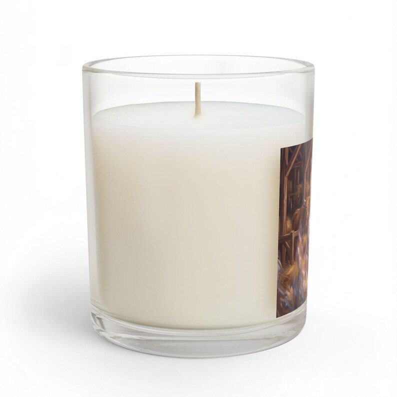Photograph of Christmas glass candle, left side
