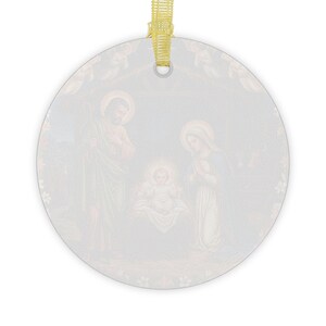 Holy Family Glass Ornament, Catholic Christmas Tree Decor, Nativity Gift for Grandparent Godparent Teacher image 7