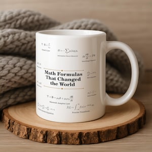 STEM Student Coffee Mug, Math Equations Gift for Engineer or Science Major, 11oz 15oz