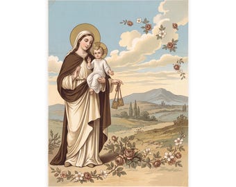 Our Lady of Mount Carmel Note Cards, Carmelite Devotional Stationery, Blank Greeting Cards
