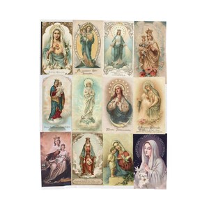 Virgin Mary Holy Card Throw Blanket, Catholic Gift for Mom or Grandma, Marian Devotional Blanket image 8