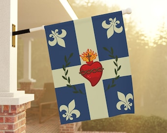 Jesus Sacred Heart Flag Catholic Christian Home and Garden Banner Modern Design - Show your faith outdoors!
