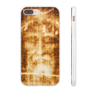 Shroud of Turin Phone Case, Holy Face of Jesus Catholic Gift, Flexi TPU iPhone Android Case for Dad or Pastor image 3