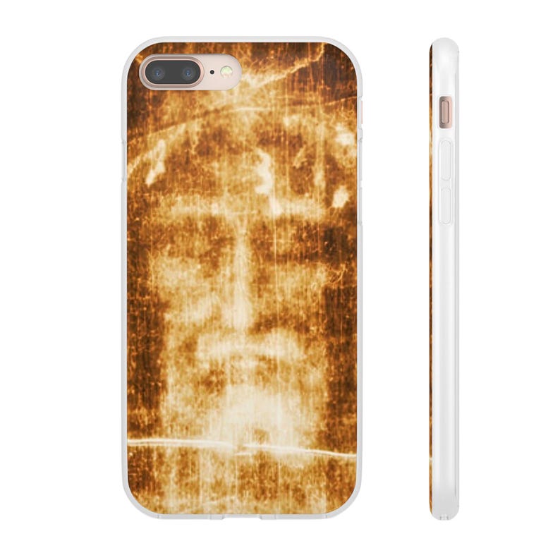 Shroud of Turin Phone Case, Holy Face of Jesus Catholic Gift, Flexi TPU iPhone Android Case for Dad or Pastor image 3