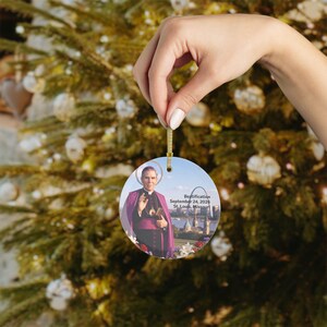 Fulton Sheen Christmas Ornament, Clear Glass Catholic Tree Decoration, Blessed Fulton Sheen Gift image 4