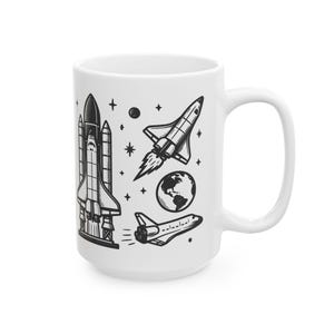 Space Shuttle Mug, NASA Space Program Coffee Cup, Astronaut Gift for Space Lover, Science Student Gift