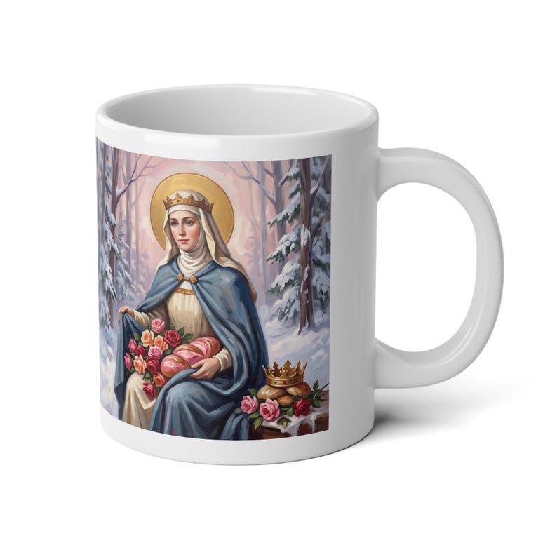 Saint Elizabeth of Hungary Jumbo Coffee Mug, Hospital Worker Gift, Charity Saint image 5