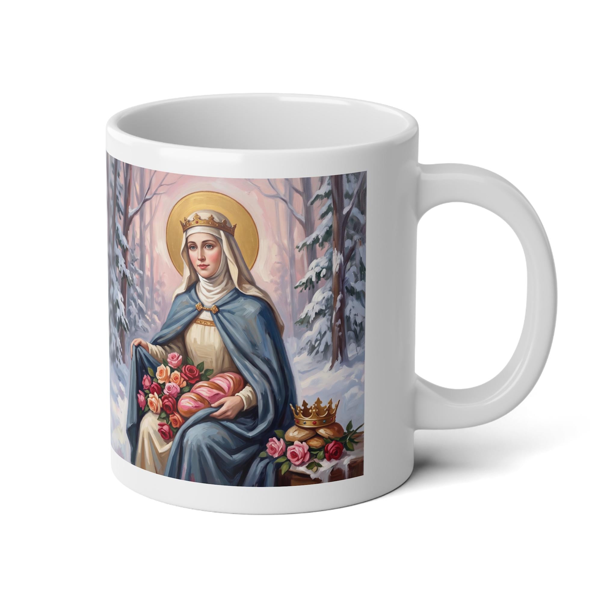 Saint Elizabeth of Hungary Jumbo Coffee Mug, Hospital Worker Gift, Charity Saint