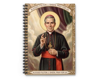 Blessed Archbishop Fulton Sheen Spiral Notebook, Ruled Line, Catholic Study Journal