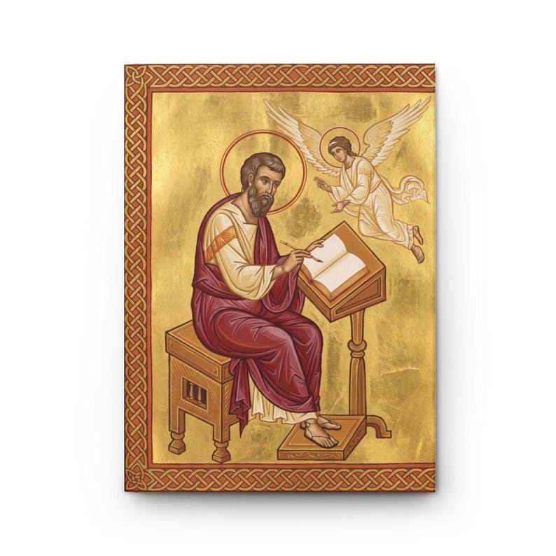 Saint Matthew Blank Journal, Catholic Apostle Notebook, Book Maker Patron Saint Gift image 1