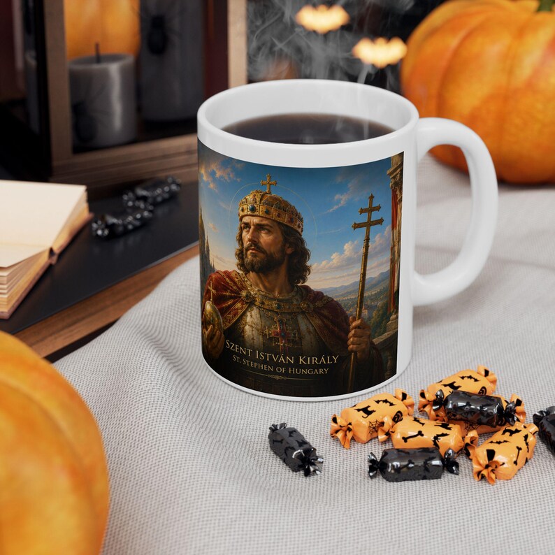 St. Stephen of Hungary Mug, Catholic Coffee Cup, Patron Saint Gift for Hungarian Catholic image 11