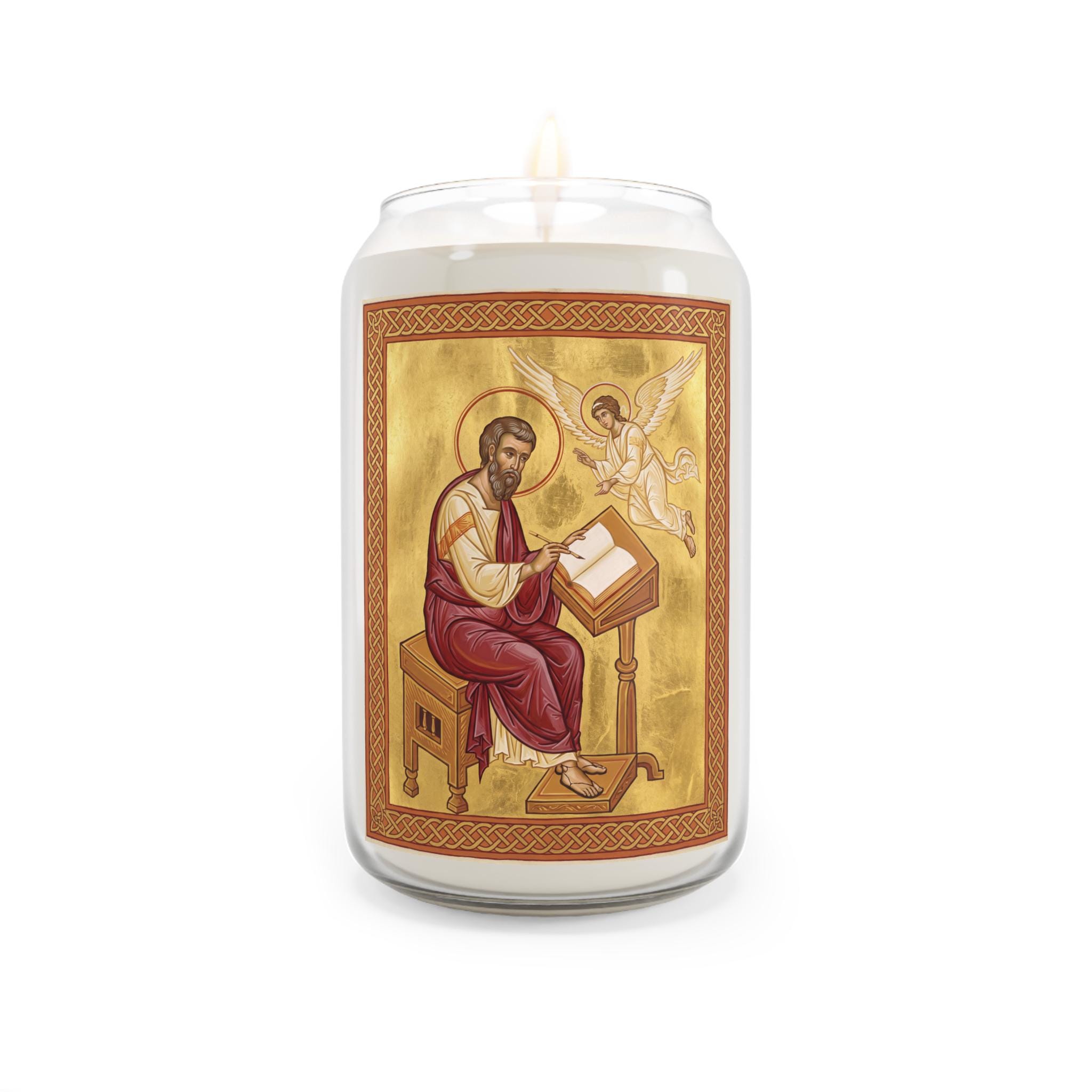 Saint Matthew Apostle Scented Soy Candle, Catholic Devotional Gift, Evangelist Feast Day Home Prayer Candle
