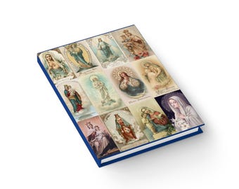 Vintage Catholic Madonna Collage Journal | Antique Holy Card Design