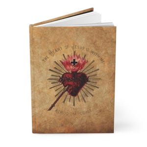 Sacred Heart Prayer Journal, Catholic Hardcover Notebook, Devotional Gift for Catholic Mom, Confirmation or Christmas image 1