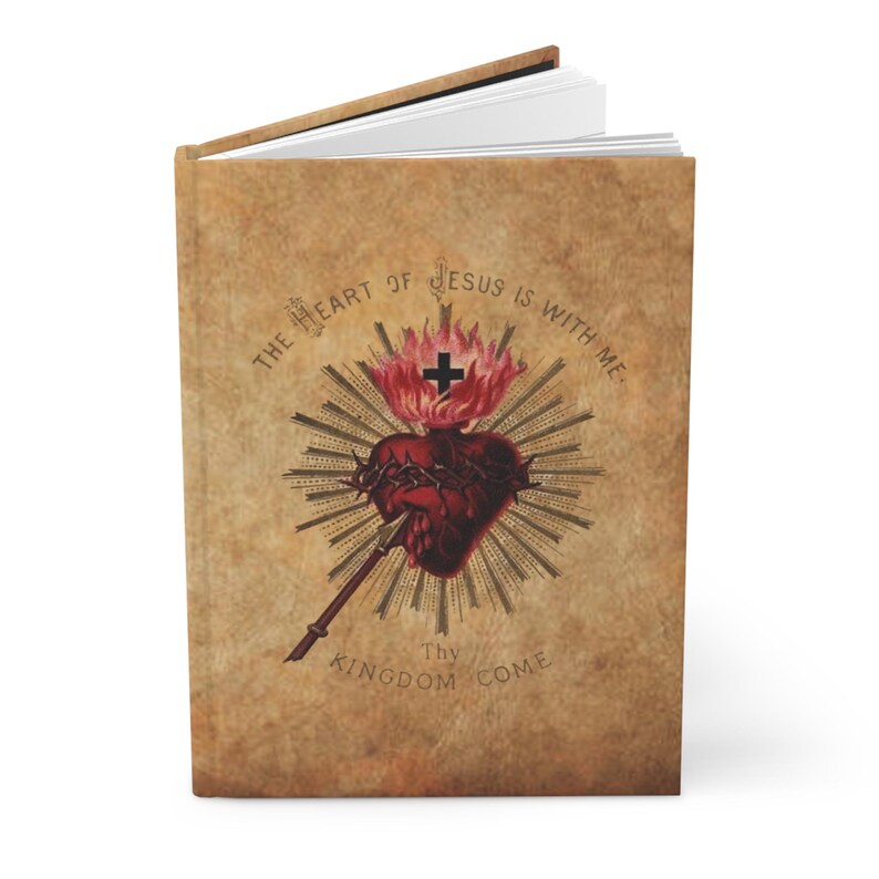 Sacred Heart Prayer Journal, Catholic Hardcover Notebook, Devotional Gift for Catholic Mom, Confirmation or Christmas image 1