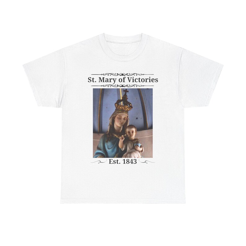 St. Mary of Victories T-Shirt, Catholic Church Gift, Historic St. Louis Parish Tee image 1
