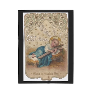 Christ Child Nativity Blanket, Velveteen Throw, Catholic Christmas Devotional