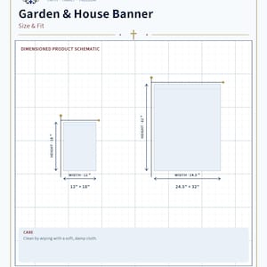 Size and fit chart for the Nativity garden flag