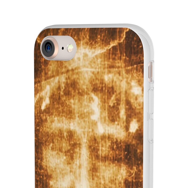 Shroud of Turin Phone Case, Holy Face of Jesus Catholic Gift, Flexi TPU iPhone Android Case for Dad or Pastor image 2