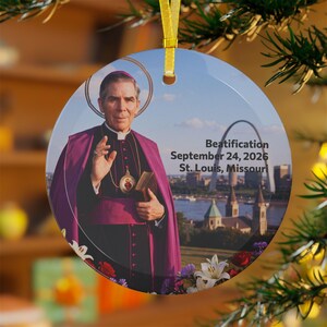 Fulton Sheen Christmas Ornament, Clear Glass Catholic Tree Decoration, Blessed Fulton Sheen Gift image 12