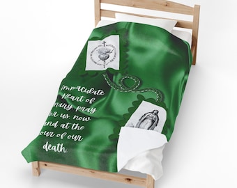 Immaculate Heart of Mary Blanket, Catholic Prayer Throw, Marian Devotional Gift for Catholic Home
