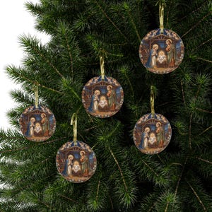 Acrylic Nativity Ornament, Catholic Stocking Stuffer, Clear Christmas Tree Ornament for Family Parish Gift Exchange image 7