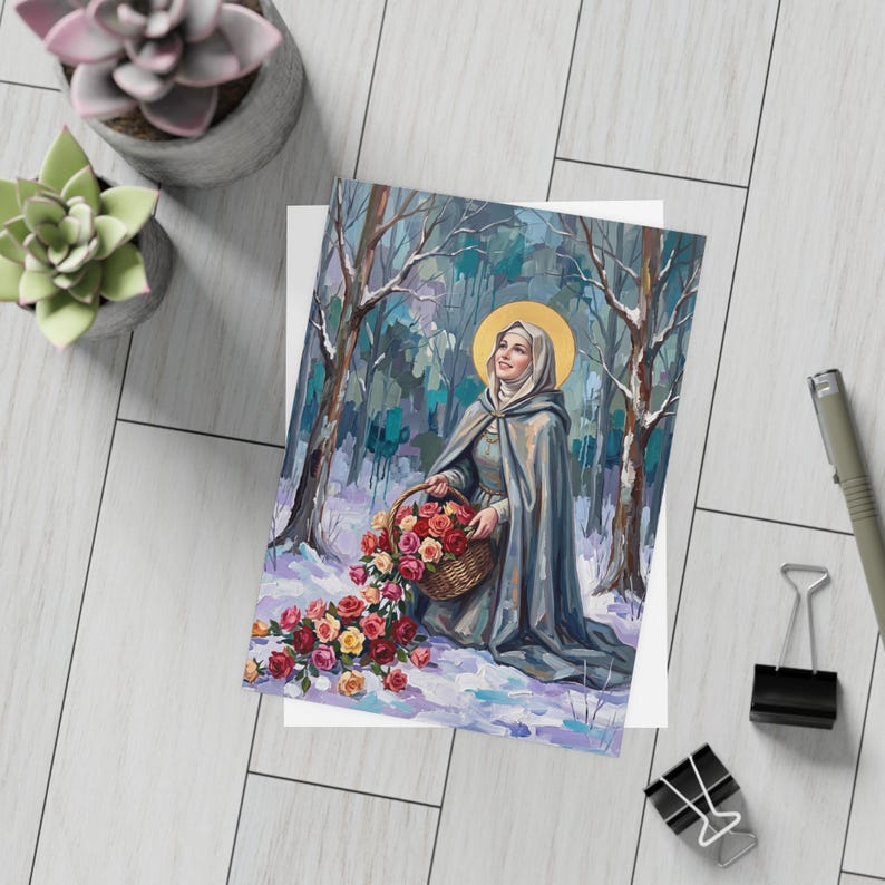 Saint Elizabeth of Hungary Note Cards, Set of 30, Charity Saint Stationery image 11