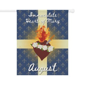 Immaculate Heart of Mary Garden Banner | August religious flag image 5